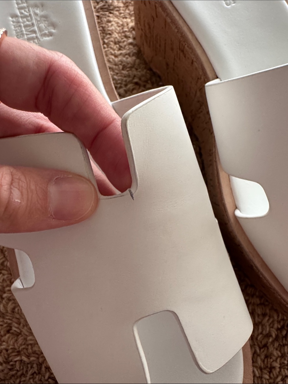 HermesWhite Leather-Style Slide Mules - Picture 2 of 7